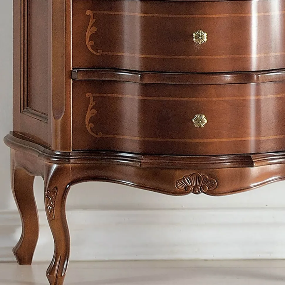 Vetrina da Soggiorno 1 Anta e 2 Cassetti in Legno Made in Italy - Leonor