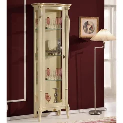 Vetrina da Soggiorno in Legno 1 Anta di Lusso Made in Italy - Cambrige