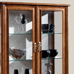 Vetrina Soggiorno di Lusso in Legno Noce Classica Made in Italy - Hastings