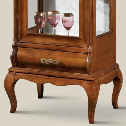 Vetrina Soggiorno di Lusso in Legno Noce Classica Made in Italy - Hastings