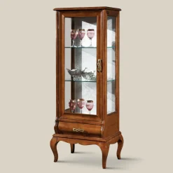 Vetrina Soggiorno di Lusso in Legno Noce Classica Made in Italy - Hastings