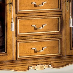 Vetrina Soggiorno in Legno con 2 Ante e 5 Cassetti Made in Italy - Richard