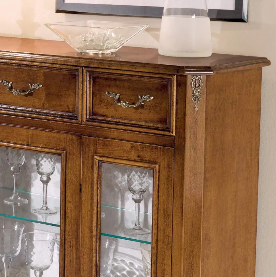 Vetrina Soggiorno in Legno con Anta e 3 Cassetti Made in Italy - Richard