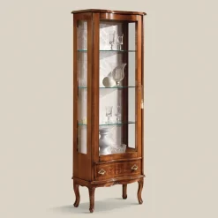 Vetrina Soggiorno Legno Noce o Bianco con 1 Anta Made in Italy - Versaille