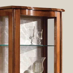 Vetrina Soggiorno Legno Noce o Bianco con 1 Anta Made in Italy - Versaille