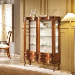 Vetrina Stile Classico Legno con Ante e Cassetti Made in Italy - Versaille