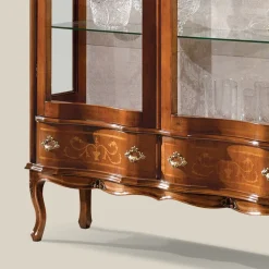 Vetrina Stile Classico Legno con Ante e Cassetti Made in Italy - Versaille