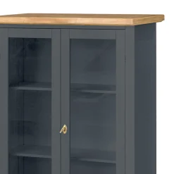 Vetrinetta in Legno con 1 Cassetto, 2 Ante e 2 Ripiani Made in Italy - Nanna