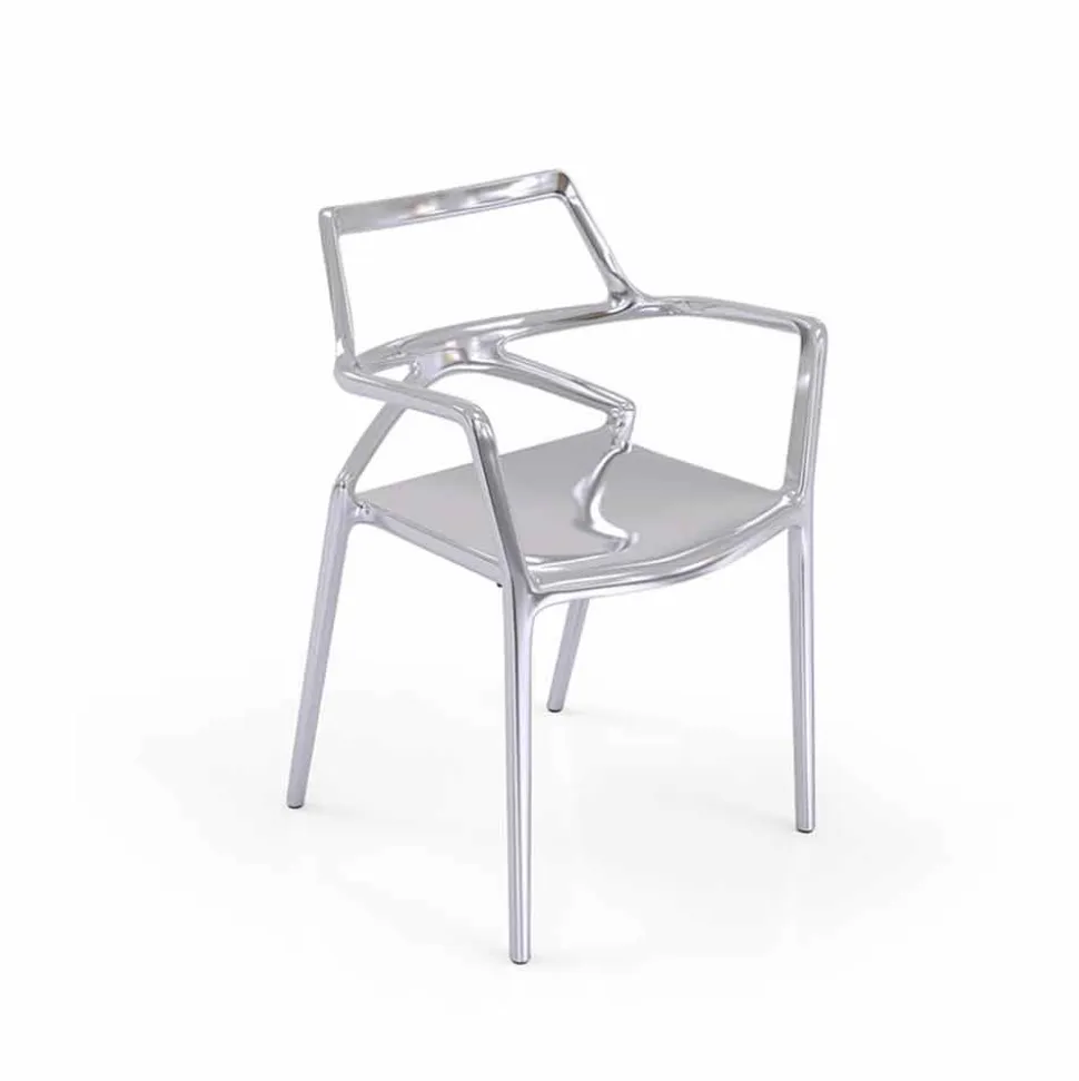 Vondom Delta sedia da giardino di design moderno in polipropilene, 4 pezzi