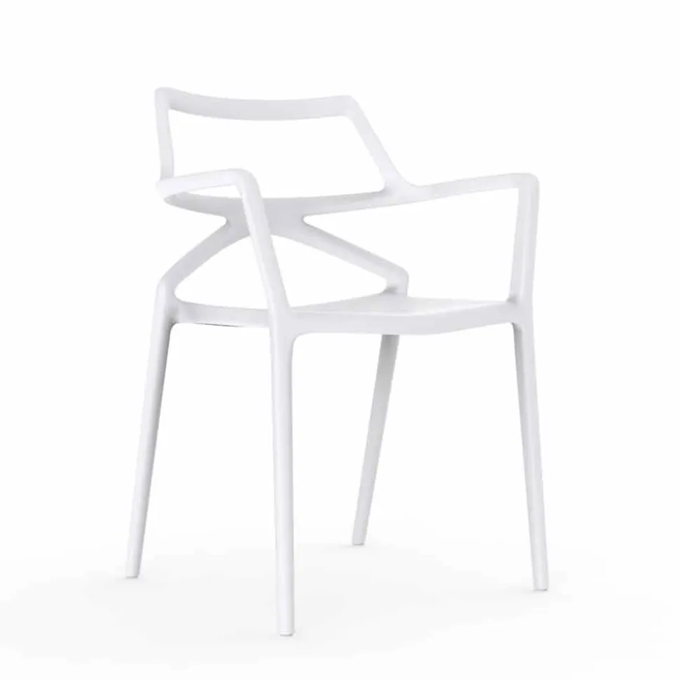 Vondom Delta sedia da giardino di design moderno in polipropilene, 4 pezzi