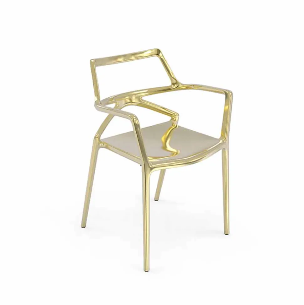 Vondom Delta sedia da giardino di design moderno in polipropilene, 4 pezzi