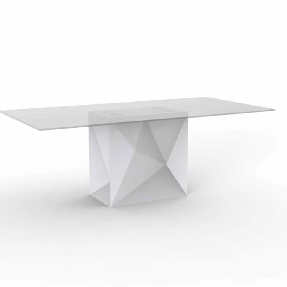 Vondom Faz tavolo da giardino laccato bianco L200xP100cm di design