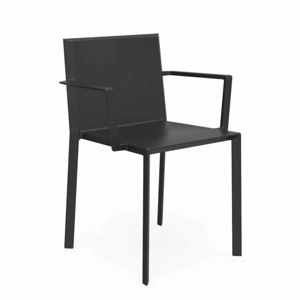 Vondom Quartz sedia con braccioli da giardino di design, L52xP57xH79cm, 4 Pezzi