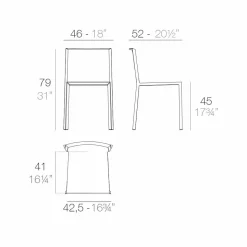 Vondom Quartz sedia da giardino impilabile di design moderno, 4 Pezzi