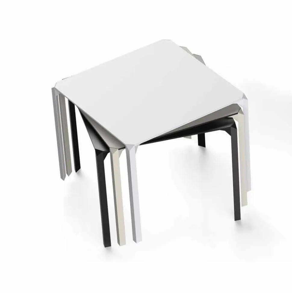 Vondom Quartz tavolo da giardino quadrato, design moderno, 2 Pezzi