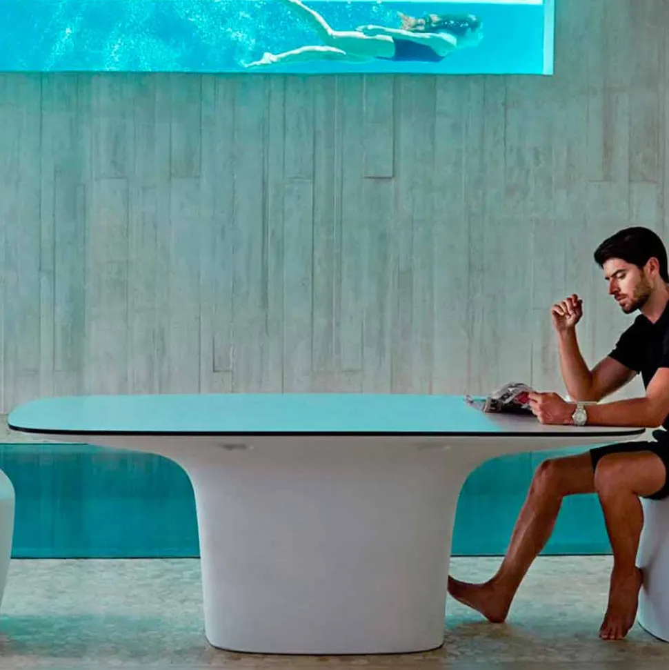 Vondom Ufo tavolo da esterno bianco di design L200xP100 cm
