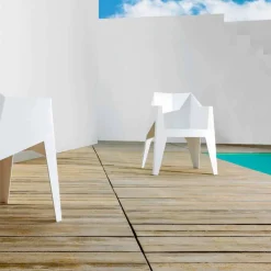 Vondom Voxel sedia da giardino moderna colorata in polietilene, 4 pezzi