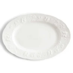 Zuppiera Grande e Vassoio in Porcellana Bianca Design Decorato - Gimignano
